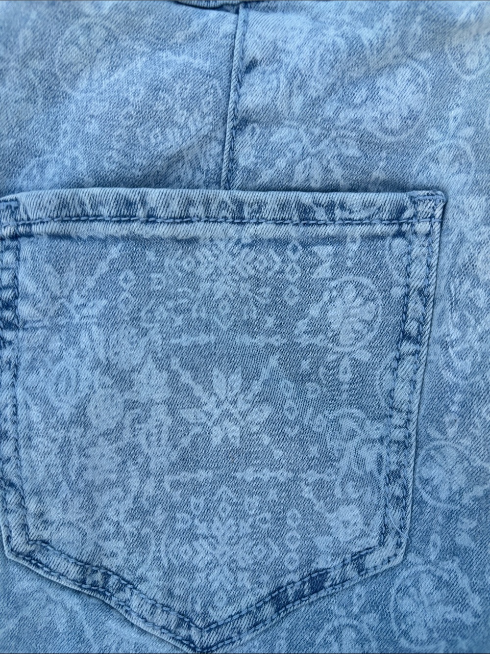 Rock & Roll Denim Light Wash Floral-Print Flare Jeans - Women size 30 x 32 - Picture 16 of 16